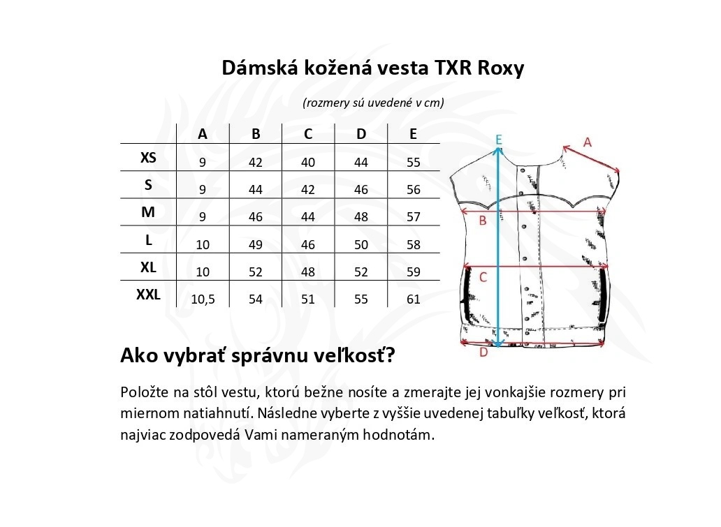TXR Dámska kožená vesta na motorku Roxy XL
